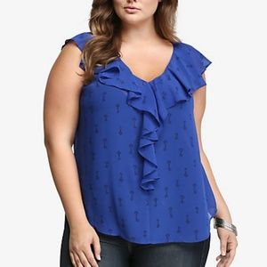 Chiffon Ruffled Bouse in torrid size 4